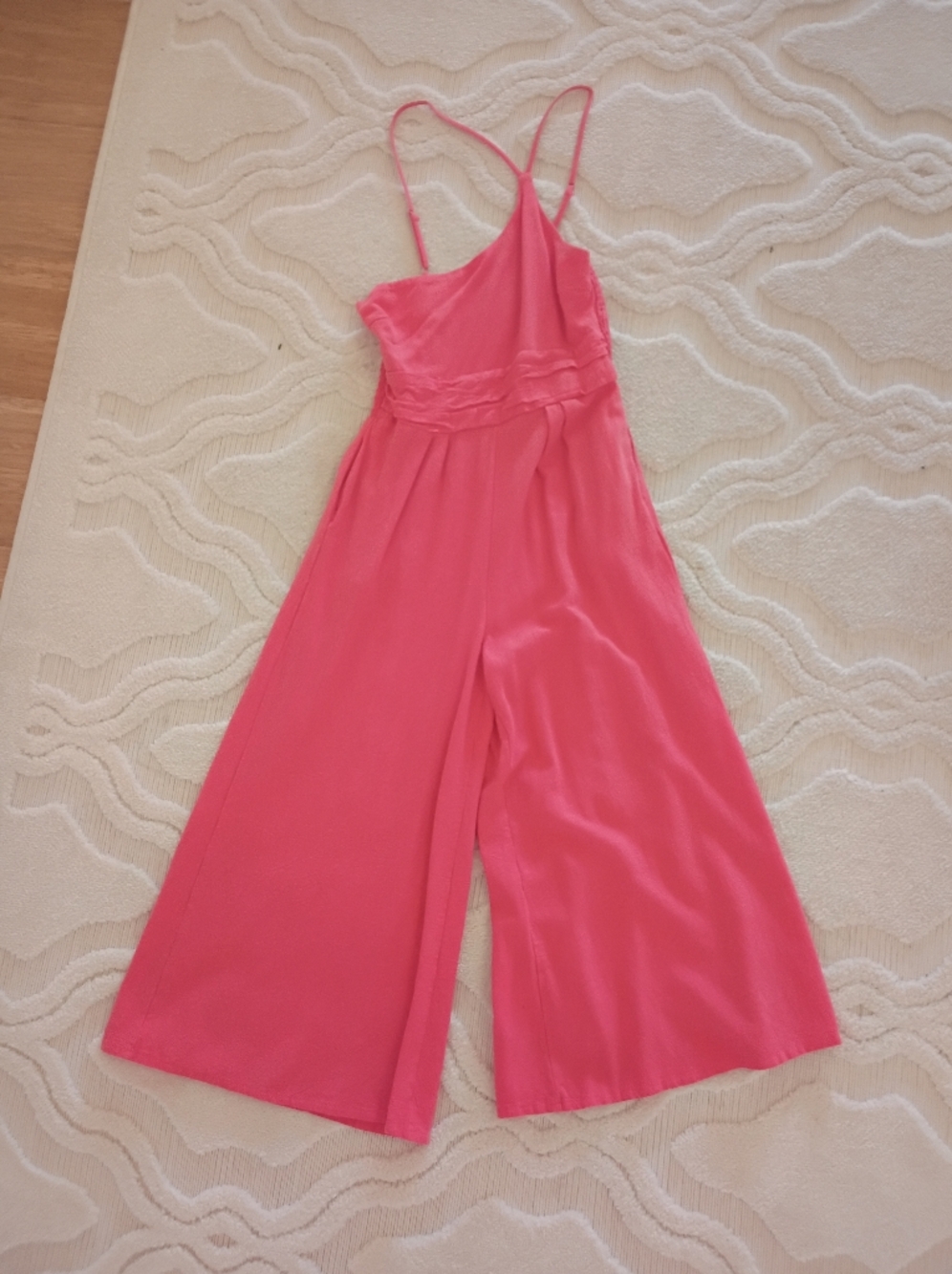 Coral Halter Wide-Leg Jumpsuit